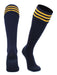 TCK Navy Gold / Medium European Striped Soccer Socks Fold Down Top