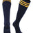 TCK Navy Gold / Medium European Striped Soccer Socks Fold Down Top