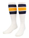 TCK Navy/Gold / Medium Retro Tube Socks 3 Stripes Over the Calf