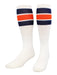 TCK Navy/Orange / Large Retro Tube Socks 3 Stripes Over the Calf