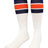 TCK Navy/Orange / Large Retro Tube Socks 3 Stripes Over the Calf