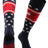 TCK Navy/Red/White / Large Patriotic USA Baseball Socks with Baseball Bats Logo