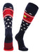 TCK Navy/Red/White / Large Patriotic USA Softball Socks with Softball Bats Logo