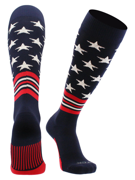 TCK Navy/Scarlet/White / Large USA Freedom Baseball Socks