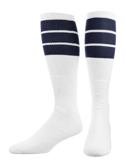 TCK Navy / Small Retro Tube Socks 3 Stripes Over the Calf