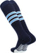 TCK Navy/White/Columbia Blue / Large Elite Performance Baseball Socks Dugout Pattern D