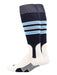 TCK Navy/White/Columbia Blue / Medium Baseball Stirrup Socks with Stripes Pattern D