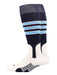 TCK Navy/White/Columbia Blue / Small Baseball Stirrup Socks with Stripes Pattern D