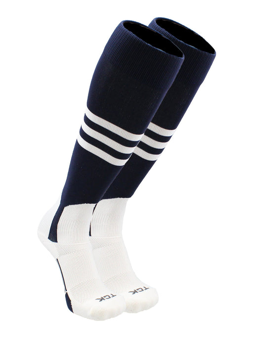 TCK Navy/White / Large Baseball Stirrup Socks with Stripes Pattern B