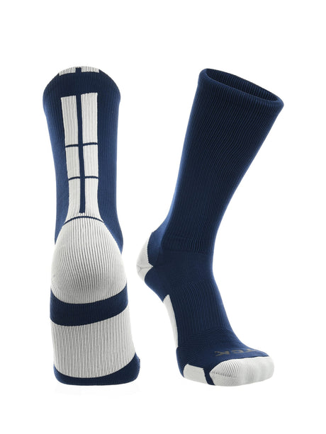 TCK Navy/White / Large Baseline 3.0 Athletic Crew Socks Adult Sizes Team Colors