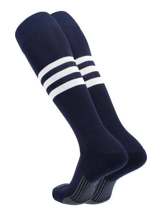 TCK Navy/White / Large Elite Performance Baseball Socks Dugout Pattern B