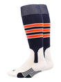 TCK Navy/White/Orange / Medium Baseball Stirrup Socks with Stripes