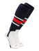 TCK Navy/White/Scarlet / Large Baseball Stirrup Socks with Stripes Pattern E