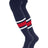TCK Navy/White/Scarlet / Large Dugout Striped Over the Knee Baseball Socks Pattern E