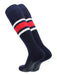 TCK Navy/White/Scarlet / Large Elite Performance Baseball Socks Dugout Pattern E
