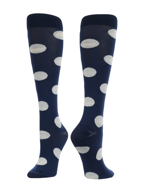 TCK Navy/White / Small Krazisox Polka Dot Over The Calf Socks