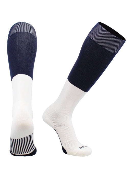 TCK Navy/White / X-Large Long Football Socks End Zone