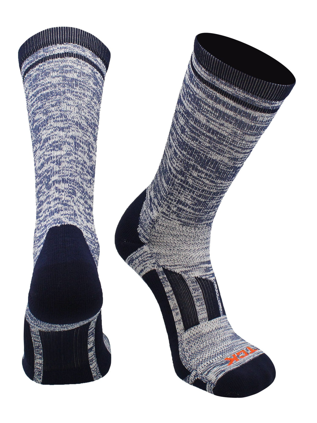 TCK Navy / X-Large Sports Heathered Crew Socks
