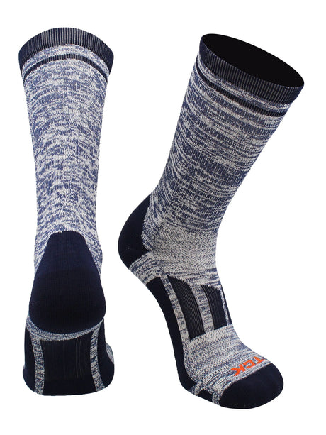 TCK Navy / X-Large Sports Heathered Crew Socks