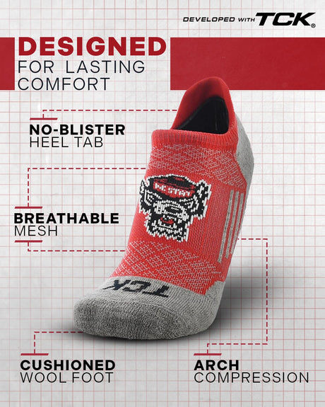 TCK NC State Wolfpack No Show Tour Socks
