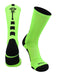 TCK Neon Green/Black / Large Lacrosse Socks Midline Logo Crew
