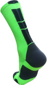 TCK Neon Green/Black / Small Baseline 3.0 Athletic Crew Socks Youth Sizes Team Colors