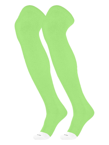 TCK Neon Green / Large Prosport - Long Over the Knee Socks for Baseball - Adult Sizes