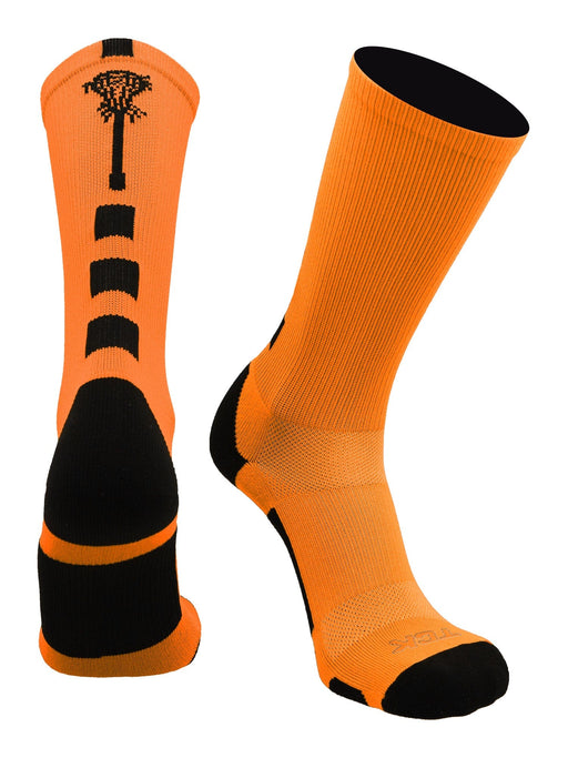 TCK Neon Orange/Black / Large Lacrosse Socks Midline Logo Crew