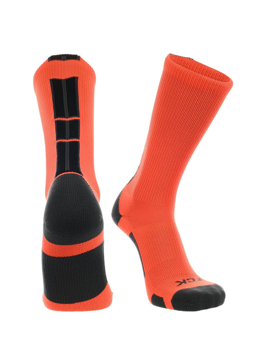 TCK Neon Orange/Graphite/Black / X-Large Baseline 3.0 Athletic Crew Socks Adult Sizes Team Colors
