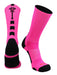 TCK Neon Pink/Black / Large Lacrosse Socks Midline Logo Crew