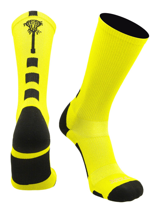 TCK Neon Yellow/Black / Medium Lacrosse Socks Midline Logo Crew