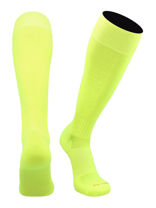 TCK Neon Yellow / Small Softball and Baseball Socks Champion Over the Calf