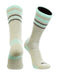 TCK Oatmeal/Mint / X-Large Striped Merino Wool Hiking Socks For Men & Women
