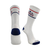 TCK Off-White/Scarlet/Dark Royal / Large TCK Vintage USA Crew Socks For Men and Women