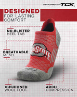 TCK Ohio State Buckeyes Tour No Show Tab Socks - Made in USA