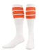 TCK Orange / Medium Retro Tube Socks 3 Stripes Over the Calf