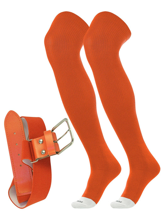 TCK Orange / Small Pro Plus Performance Sports Belt and Socks Combo Over the Knee