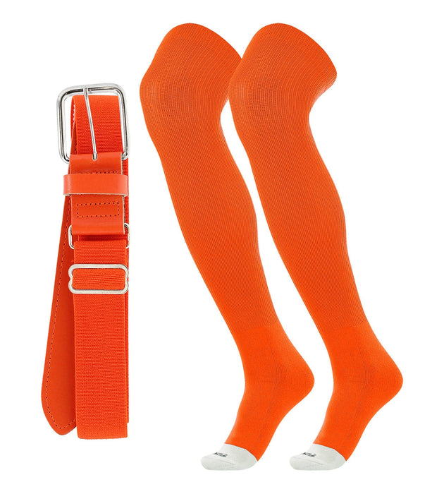 TCK Orange / Small Pro Plus Performance Sports Belt and Socks Combo Over the Knee