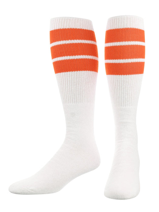 TCK Orange / Small Retro Tube Socks 3 Stripes Over the Calf