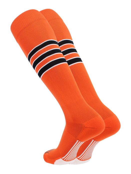 TCK Orange/White/Black / X-Large Elite Performance Baseball Socks Dugout Pattern D