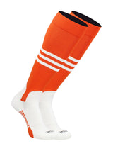 TCK Orange/White / Large Baseball Stirrup Socks with Stripes Pattern B