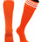 TCK Orange White / Medium European Striped Soccer Socks Fold Down Top