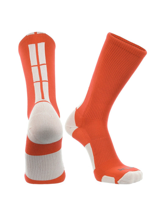 TCK Orange/White / Small Baseline 3.0 Athletic Crew Socks Youth Sizes Team Colors