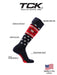 TCK Patriotic USA Baseball Socks with Baseball Bats Logo