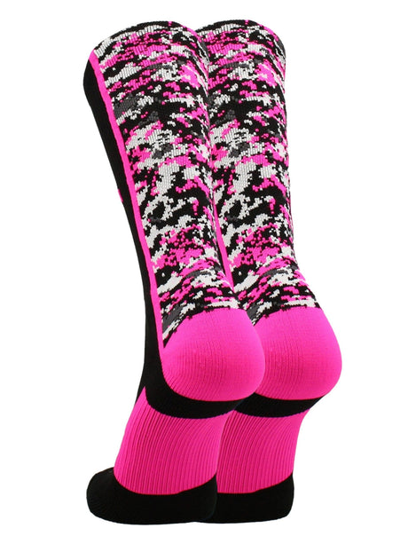 TCK Pink Awarness Sports Socks Digital Camo Crew