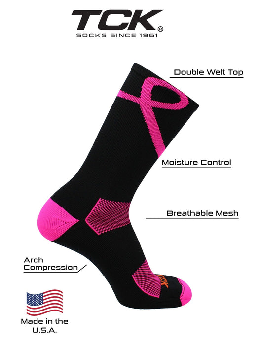 TCK Pink Ribbon Awareness Socks Crew Length