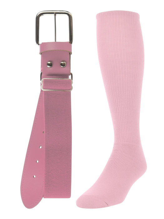 TCK Pink / Small Softball and Baseball Belts & Socks Combo For Youth or Adults