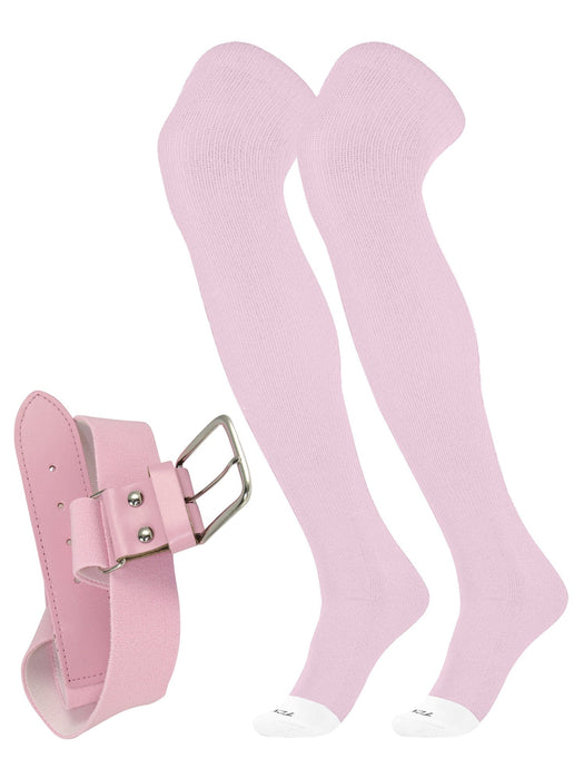 TCK Pink / X-Large Pro Plus Performance Sports Belt and Socks Combo Over the Knee