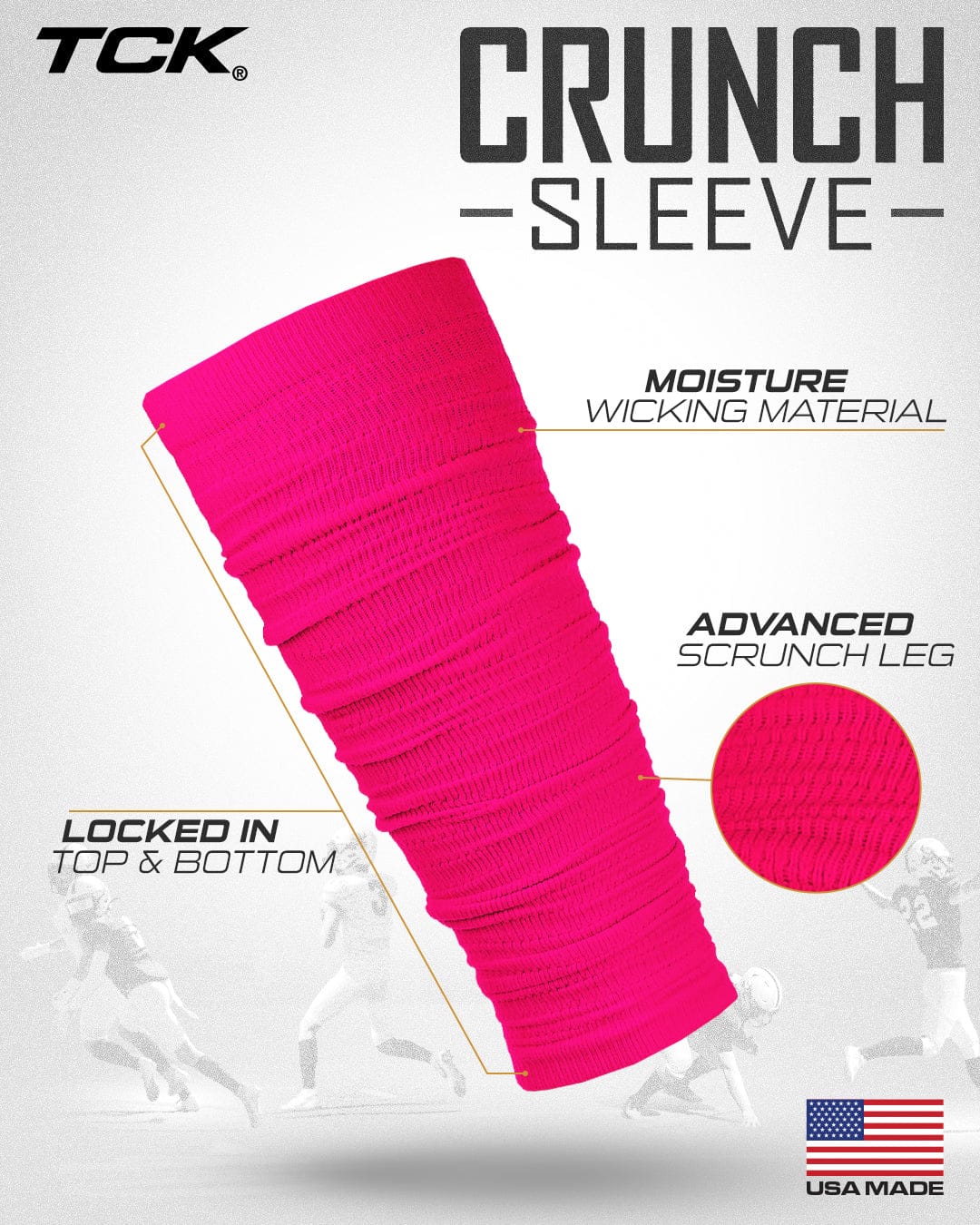 TCK Pre Scrunched Football Leg Sleeves For Men and Boys