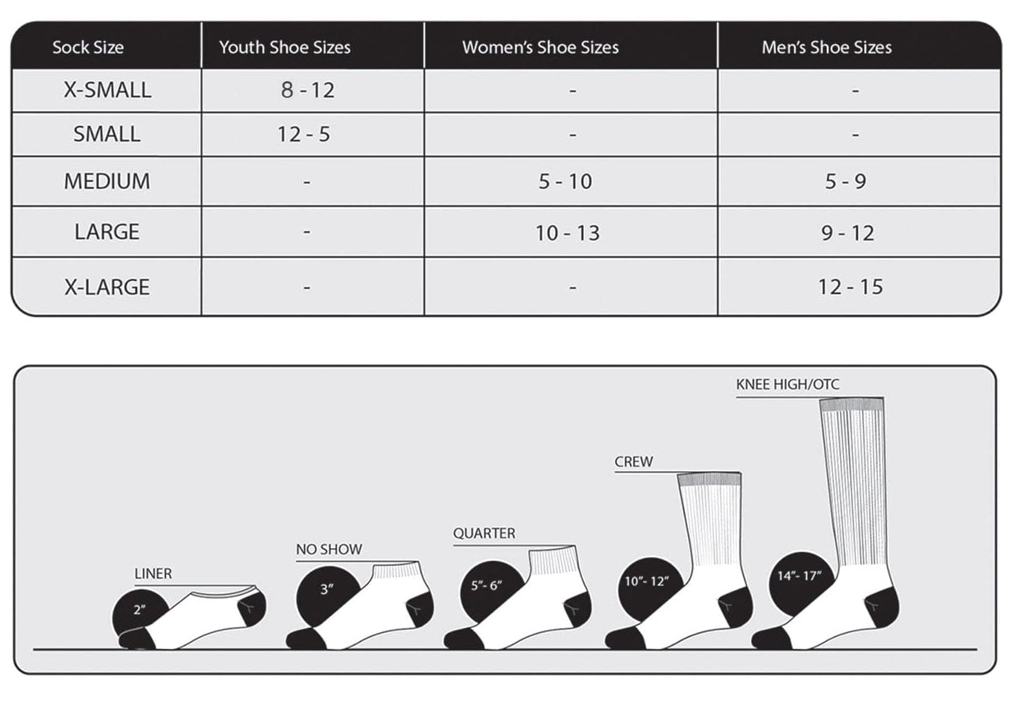 Sock Size Chart